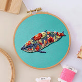 Embroidery Kit For Beginner With Trailer Bicycle Pattern