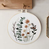 Embroidery Kit For Beginner | Modern Embroidery Kit with Pattern | Flowers Embroidery Full Kit with Needlepoint Hoop| DIY Craft Kit