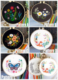 Embroidery Kit For Beginner | Modern Embroidery Kit with Pattern | Flowers Embroidery Full Kit with Needlepoint Hoop| DIY Craft Kit