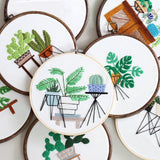 Embroidery Kit For Beginner | Modern Embroidery Kit with Pattern | Flowers Embroidery Full Kit with Needlepoint Hoop| DIY Craft Kit Plants