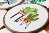 Embroidery Kit For Beginner | Modern Embroidery Kit with Pattern | Flowers Embroidery Full Kit with Needlepoint Hoop| DIY Craft Kit Plants