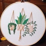 Embroidery Kit For Beginner| Modern Embroidery Kit with Pattern| Embroidery Hoop Plants |Craft Materials Included | Full DIY KIT Plants