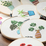 Embroidery Kit For Beginner| Modern Embroidery Kit with Pattern| Flowers Plant Easy Embroidery Full Kit with Needlepoint Hoop| DIY Craft Kit