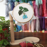 Embroidery Kit For Beginner| Modern Embroidery Kit with Pattern| Flowers Plant Easy Embroidery Full Kit with Needlepoint Hoop| DIY Craft Kit