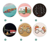 Embroidery Kit For Beginner With Trailer Bicycle Pattern