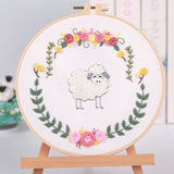 Embroidery Kit For Beginner| Modern Embroidery Kit with Pattern| Animal | Elephant Embroidery Full Kit with Needlepoint Hoop| DIY Craft Kit