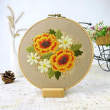 Embroidery Kit For Beginner| Modern Embroidery Kit with Pattern|Floral Embroidery Full Kit with Needlepoint Hoop| DIY Craft Kit Top Petunia