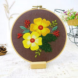 Embroidery Kit For Beginner| Modern Embroidery Kit with Pattern|Floral Embroidery Full Kit with Needlepoint Hoop| DIY Craft Kit Top Petunia