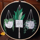 Embroidery Kit For Beginner| Modern Embroidery Kit with Pattern| Embroidery Hoop Plants |Craft Materials Included | Full DIY KIT Plants