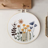 Embroidery Kit For Beginner | Modern Embroidery Kit with Pattern | Flowers Embroidery Full Kit with Needlepoint Hoop| DIY Craft Kit