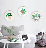 Embroidery Kit For Beginner | Modern Embroidery Kit with Pattern | Flowers Embroidery Full Kit with Needlepoint Hoop| DIY Craft Kit Plants