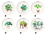 Embroidery Kit For Beginner | Modern Embroidery Kit with Pattern | Flowers Embroidery Full Kit with Needlepoint Hoop| DIY Craft Kit Plants