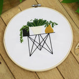 Embroidery Kit For Beginner | Modern Embroidery Kit with Pattern | Flowers Embroidery Full Kit with Needlepoint Hoop| DIY Craft Kit Plants