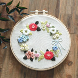 Embroidery Kit For Beginner| Modern Embroidery Kit with Pattern| Flowers Embroidery Full Kit with Needlepoint Hoop| DIY Craft Kit| Squirrel