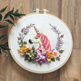 Embroidery Kit For Beginner| Modern Embroidery Kit with Pattern| Flowers Embroidery Full Kit with Needlepoint Hoop| DIY Craft Kit| Squirrel