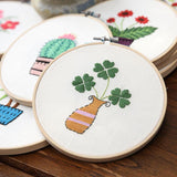 Embroidery Kit For Beginner| Modern Embroidery Kit with Pattern| Flowers Plant Easy Embroidery Full Kit with Needlepoint Hoop| DIY Craft Kit