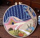 Embroidery Kit For Medium Level | Modern Embroidery Kit with Pattern| Embroidery Full Kit with Needlepoint Hoop| DIY Craft Kit Garden