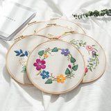 Embroidery Kit For Beginner| Modern Embroidery Kit with Pattern| Flowers Embroidery Full Kit with Needlepoint Hoop| DIY Craft Kit