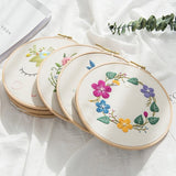 Embroidery Kit For Beginner| Modern Embroidery Kit with Pattern| Flowers Embroidery Full Kit with Needlepoint Hoop| DIY Craft Kit