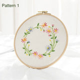 Embroidery Kit For Beginner| Modern Embroidery Kit with Pattern| Flowers Embroidery Full Kit with Needlepoint Hoop| DIY Craft Kit