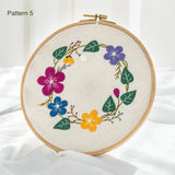 Embroidery Kit For Beginner| Modern Embroidery Kit with Pattern| Flowers Embroidery Full Kit with Needlepoint Hoop| DIY Craft Kit