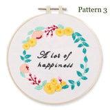 Embroidery Kit For Beginner| Modern Embroidery Kit with Pattern| Flowers Embroidery Full Kit with Needlepoint Hoop| DIY Craft Kit