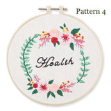 Embroidery Kit For Beginner| Modern Embroidery Kit with Pattern| Flowers Embroidery Full Kit with Needlepoint Hoop| DIY Craft Kit