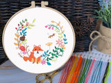 Embroidery Kit For Intermediate Level | Modern Embroidery Kit with Pattern| Flowers Embroidery Full Kit with Needlepoint Hoop| DIY Craft Kit