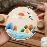 Hand Embroidery Kit with Landscape Pattern DIY Craft Kit