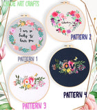 Embroidery Kit For Beginner | Modern Embroidery Kit with Pattern | Flowers Embroidery Full Kit with Needlepoint Hoop| DIY Craft Kit LOVE