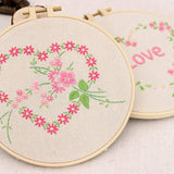 Embroidery Kit For Beginner | Modern Embroidery Kit with Pattern | Flowers Embroidery Full Kit with Needlepoint Hoop| DIY Craft Kit LOVE