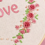 Embroidery Kit For Beginner | Modern Embroidery Kit with Pattern | Flowers Embroidery Full Kit with Needlepoint Hoop| DIY Craft Kit LOVE