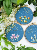 12 Horoscopes Zodiac Embroidery Kit For Beginner|Modern Embroidery Kit with Pattern Flowers Embroidery Full Kit with Wood Hoop DIY Craft Kit
