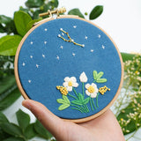 12 Horoscopes Zodiac Embroidery Kit For Beginner|Modern Embroidery Kit with Pattern Flowers Embroidery Full Kit with Wood Hoop DIY Craft Kit