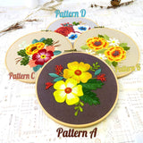 Embroidery Kit For Beginner| Modern Embroidery Kit with Pattern|Floral Embroidery Full Kit with Needlepoint Hoop| DIY Craft Kit Top Petunia