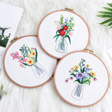 Embroidery Kit For Beginner|Modern Embroidery Kit with Pattern|Embroidery Full Kit Needlepoint Hoop|DIY Craft Kit All Materials Included