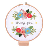 Embroidery Kit For Beginner | Modern Embroidery Kit with Pattern | Flowers Embroidery Full Kit with Needlepoint Hoop| DIY Craft Kit