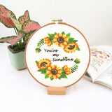 Embroidery Kit For Beginner | Modern Embroidery Kit with Pattern | Flowers Embroidery Full Kit with Needlepoint Hoop| DIY Craft Kit