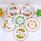 Embroidery Kit For Beginner | Modern Embroidery Kit with Pattern | Flowers Embroidery Full Kit with Needlepoint Hoop| DIY Craft Kit