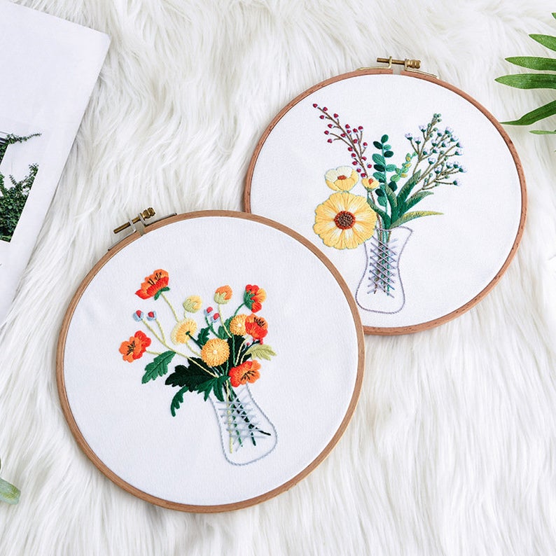 Embroidery Pattern Kit for Beginner - Modern Crewel Design - DIY Craft kits  for Adults - DiyerClub