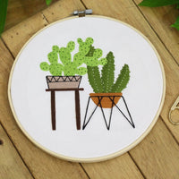 Embroidery Kit For Beginner | Modern Embroidery Kit with Pattern | Flowers Embroidery Full Kit with Needlepoint Hoop| DIY Craft Kit Plants