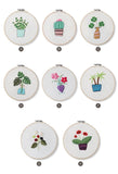 Embroidery Kit For Beginner| Modern Embroidery Kit with Pattern| Flowers Plant Easy Embroidery Full Kit with Needlepoint Hoop| DIY Craft Kit