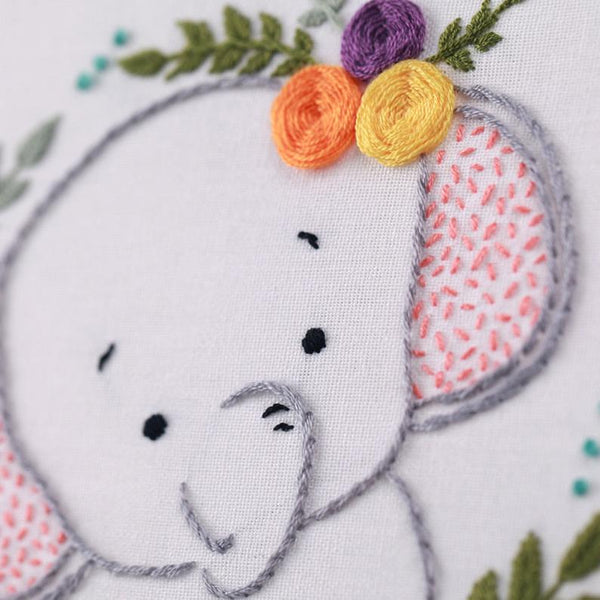Learn 30 Stitches Elephant Embroidery kit for Beginners embroidery kit with  Stamped Embroidery Patterns. Embroidery Kits. Embroidery Starter Kit.