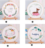 Embroidery Kit For Beginner| Modern Embroidery Kit with Pattern| Animal | Elephant Embroidery Full Kit with Needlepoint Hoop| DIY Craft Kit