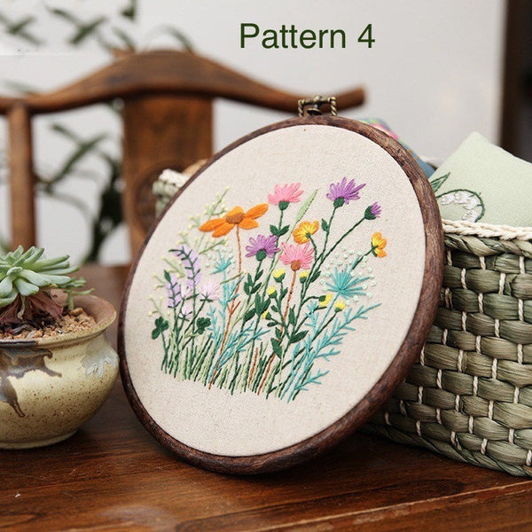 DIY Embroidery Kit Beginner, Floral Hand Embroidery Kit, Beginner