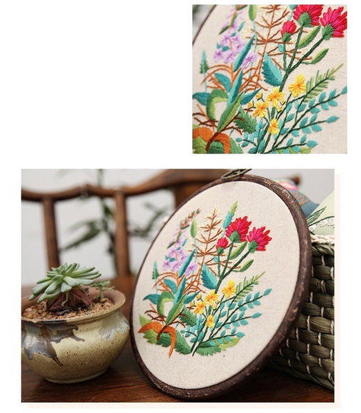 New Design Beginner Embroidery Full Kit With Hoop Wall Decor DIY