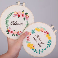 Embroidery Kit For Beginner| Modern Embroidery Kit with Pattern| Flowers Embroidery Full Kit with Needlepoint Hoop| DIY Craft Kit