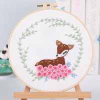 Embroidery Kit For Beginner| Modern Embroidery Kit with Pattern| Animal | Elephant Embroidery Full Kit with Needlepoint Hoop| DIY Craft Kit