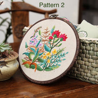 Embroidery Kit For Beginner| Modern Embroidery Kit with Pattern| Embroidery Hoop Plants |Flower Craft Materials Included | Full DIY KIT P4