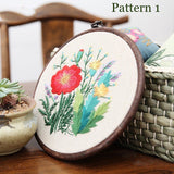 Embroidery Kit For Beginner| Modern Embroidery Kit with Pattern| Embroidery Hoop Plants |Flower Craft Materials Included | Full DIY KIT P4
